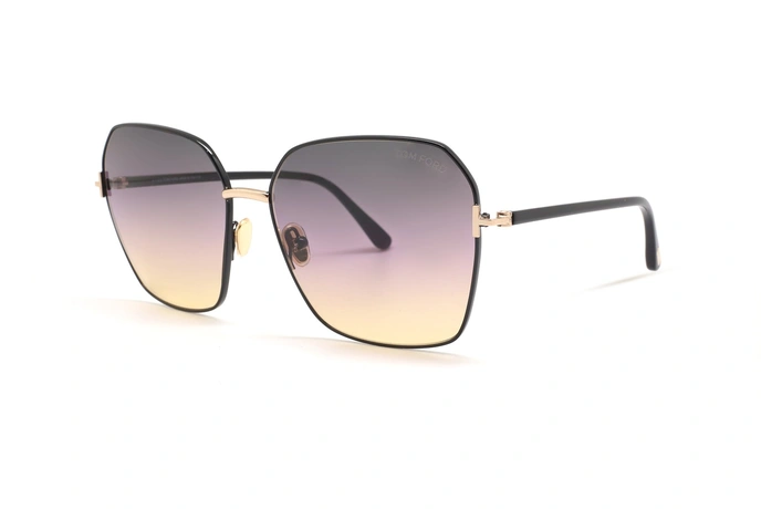 عینک آفتابی چند وجهی فلزی تام فورد - زاویه سه رخ