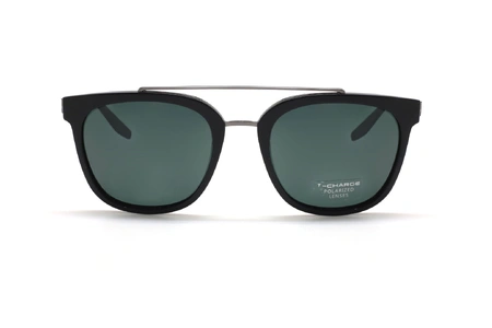 عینک آفتابی کائوچویی فلزی دو پل تی شارژ - پولاریزه - زاویه روبرو