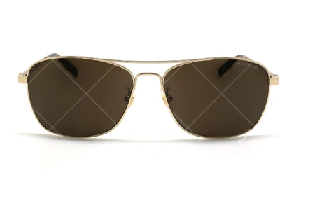 عینک آفتابی خلبانی مون بلان - MONTBLANC MB0026S- شامپاینی - عکاسی وحدت - زاویه روبرو