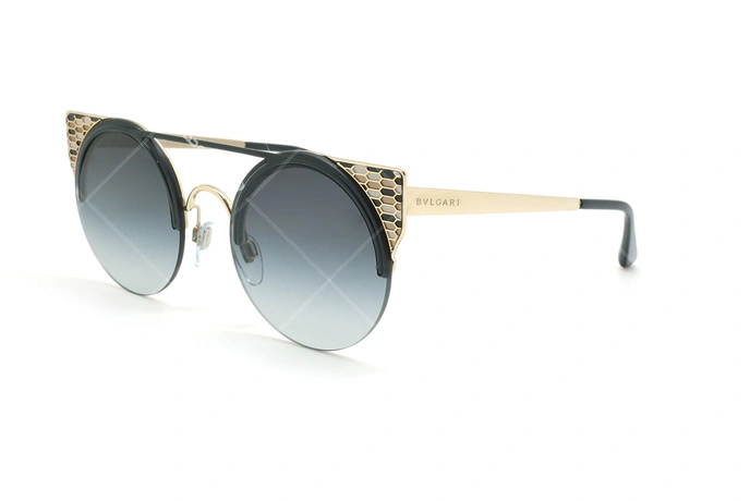 عینک آفتابی گربه ای بولگاری - Bvlgari BV6088 - مشکی طلایی - عکاسی وحدت - زاویه سه رخ 