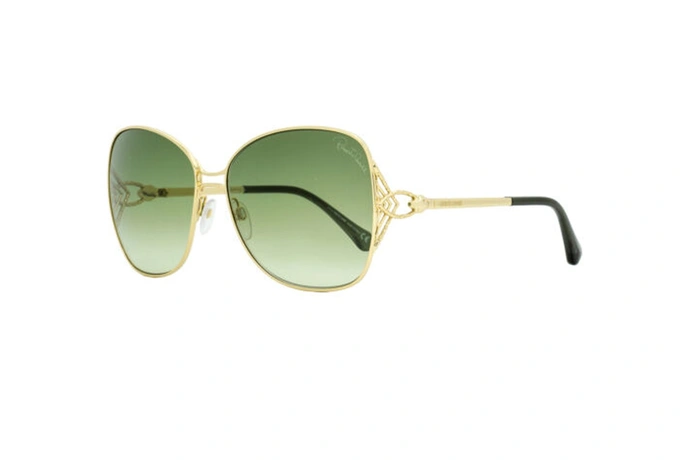عینک آفتابی پروانه ای زنانه روبرتو کاوالی -  ROBERTO CAVALLI RC1060- رنگ طلایی و عدسی سبز -اپتیک وحدت - عکس زاویه سه رخ