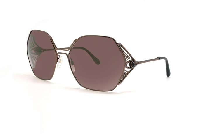 عینک آفتابی زنانه  چند ضلعی روبرتو کاولی - ROBERTO CAVALLI RC1056-رنگ قهوه ای - اپتیک وحدت- عکس سه رخ