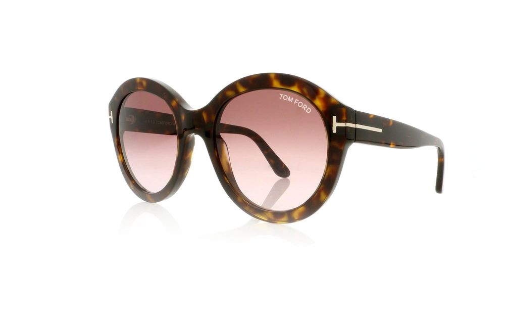 عینک گرد کائوچویی زنانه  تام فورد - TOMFORD TF611- رنگ فریم قهوه ای هاوانا - اپتیک وحدت - عکس زاویه سه رخ
