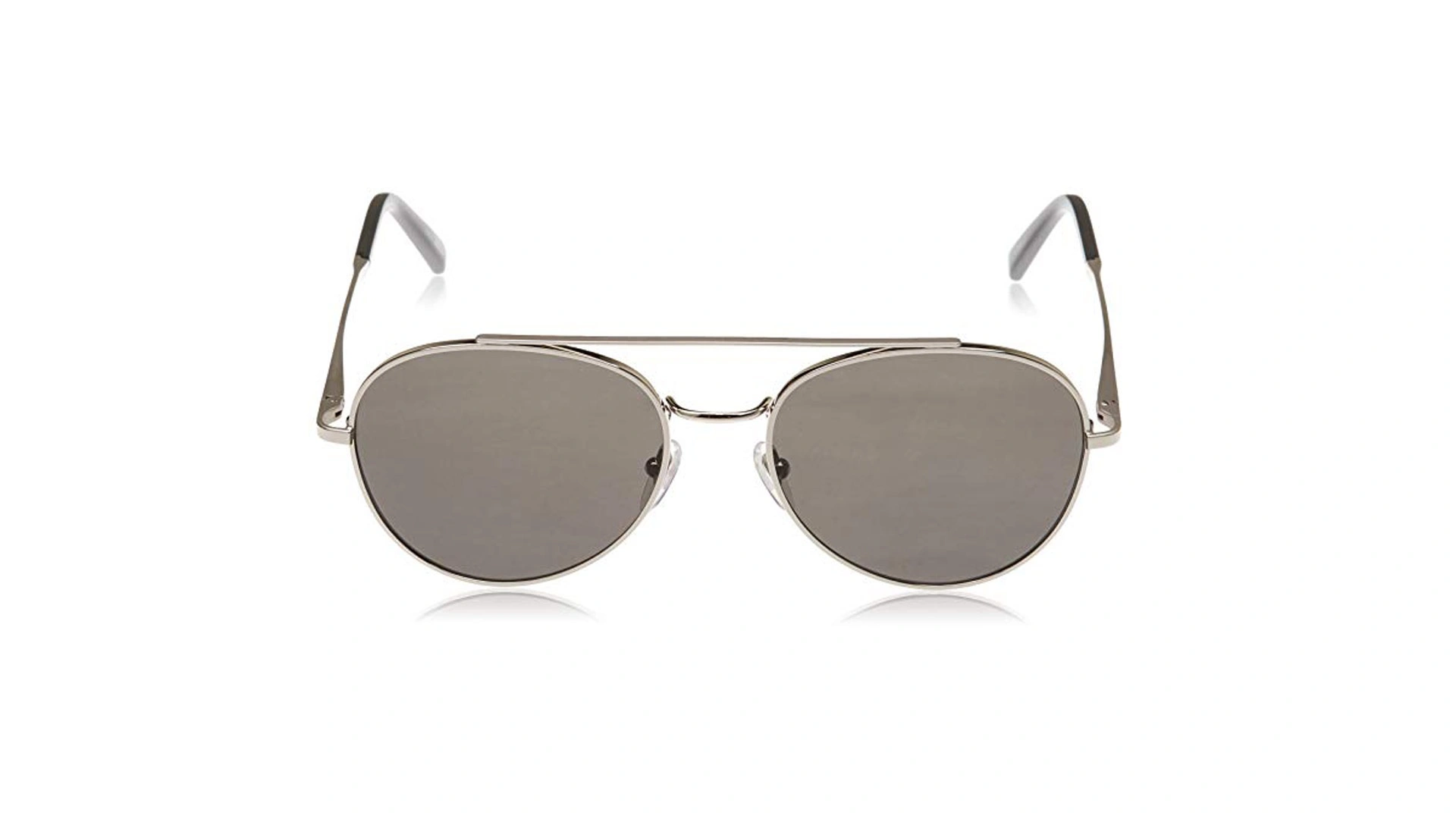 عینک آفتابی گرد دوپل مون بلان - MONTBLANC MB605 - فریم نقره ای و عدسی مشکی - اپتیک وحدت - عکس زاویه روبرو