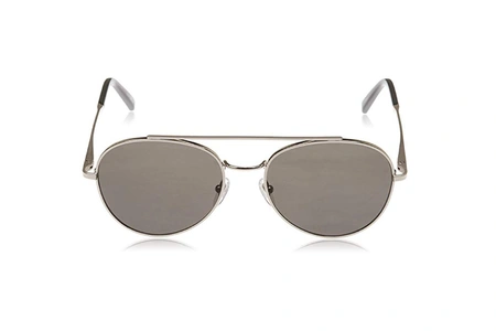 عینک آفتابی گرد دوپل مون بلان - MONTBLANC MB605 - فریم نقره ای و عدسی مشکی - اپتیک وحدت - عکس زاویه روبرو