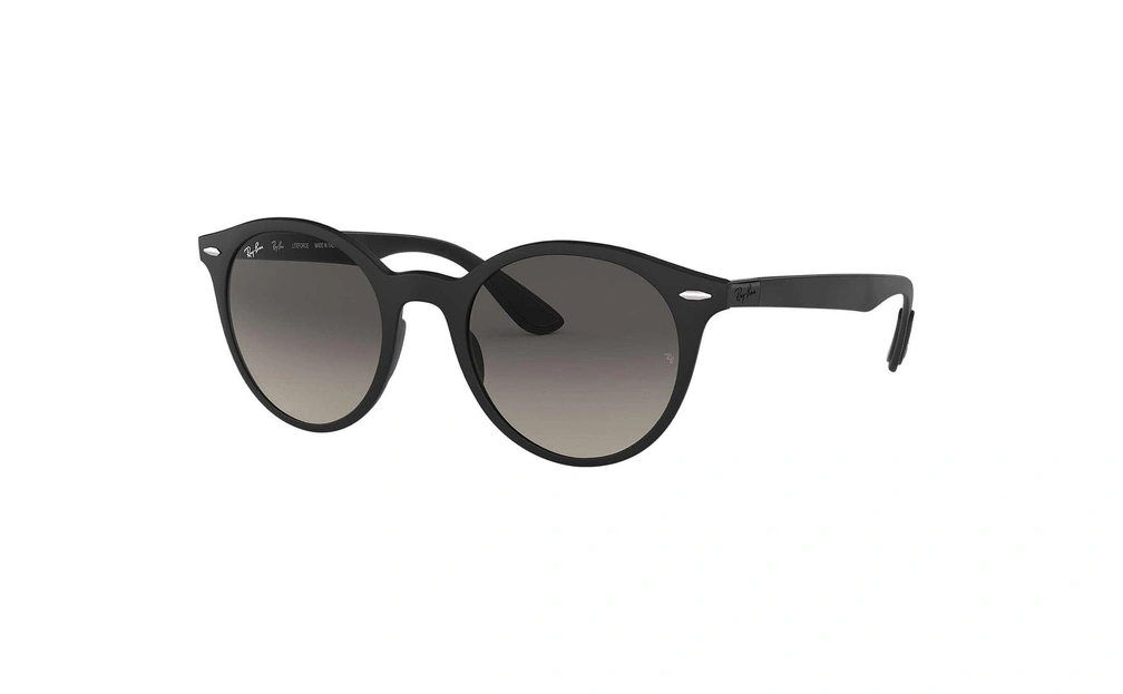 عینک آفتابی گرد Ray ban - بدنه liteforce - رنگ مشکی - عدسی خاکستری طیف دار - عکاسی وحدت - زاویه سه رخ