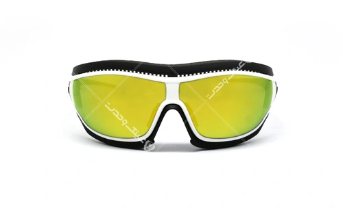 عینک آفتابی آدیداس - مدل Tycane Pro Outdoor - رنگ سفید - عدسی های سبز جیوه ای -عکاسی وحدت - زاویه روبرو