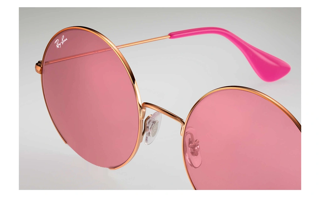 عینک آفتابی ری بن جاجو عدسی صورتی زاویه کنار