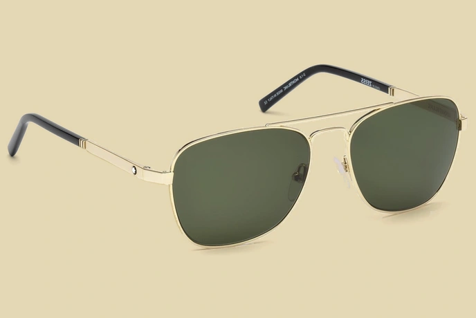 عینک آفتابی مون بلان - بدنه طلایی - شیشه سبز زایس 