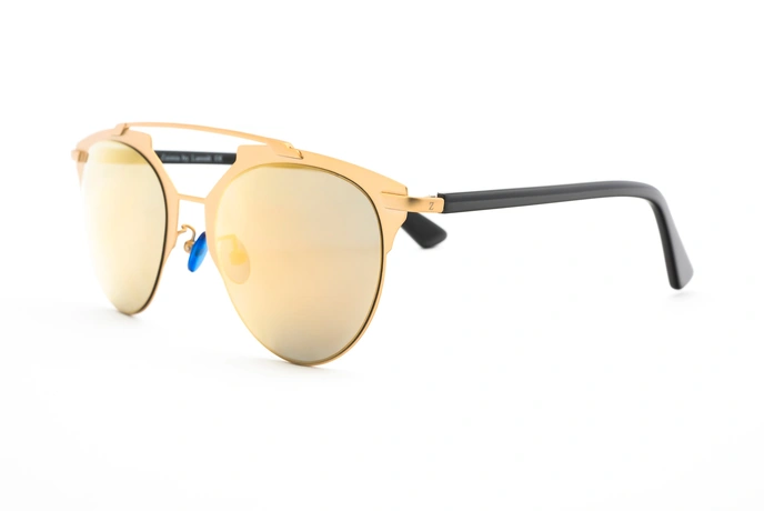 عینک آفتابی فلزی زینیا رنگ طلایی شیشه جیوه ای طلایی