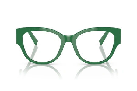 عینک طبی دولچه و گابانا فریم کائوچویی گربه ای به رنگ سبز چمنی - عکس از زاویه روبرو