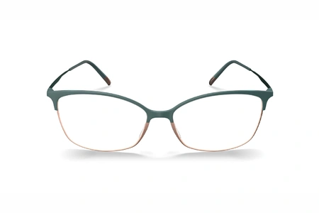 عینک طبی گربه‌ای سیلوئت مدل Urban Fusion به رنگ سبز و رزگلد - زاویه روبرو