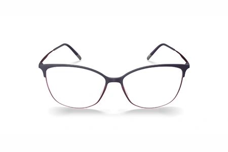 عینک طبی زنانه گربه ای سیلوئت مدل Urban Fusion به رنگ بنفش تیره و صورتی متالیک - زاویه روبرو