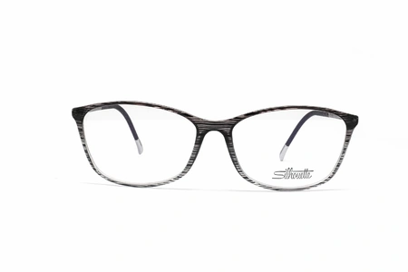 عینک طبی زنانه گربه ای سیلوئت مدل SPX ILLUSION به رنگ بژ با خطوط مشکی- عکاسی وحدت - زاویه روبرو