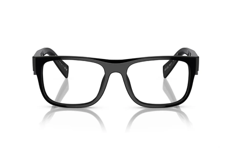 عینک طبی مستطیلی پرادا با بدنه مشکی - زاویه روبرو