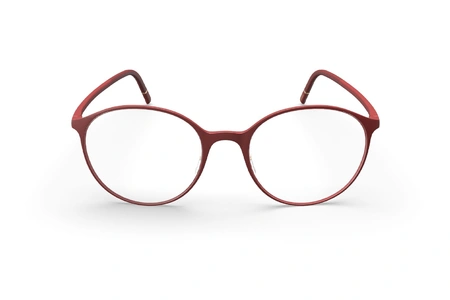 عینک طبی گرد سیلوئت قرمز - زاویه روبرو
