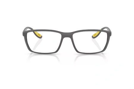 عینک طبی ری بن فریم کائوچویی مستطیلی طوسی مات و لکه های زرد - عکس از زاویه روبرو
