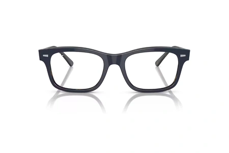 عینک طبی ری بن فریم مستطیلی کائوچویی سورمه ای براق و داخل هاوانا - عکس از زاویه روبرو