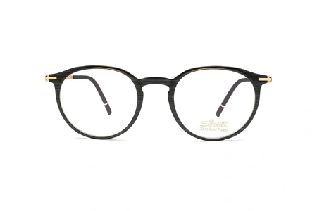 عینک طبی گرد روکش طلای سیلوئت - عکاسی وحدت - زاویه روبرو