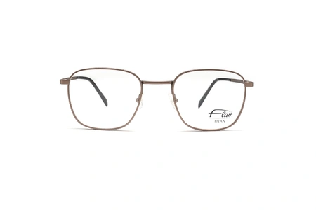 عینک طبی فلزی تیتانیوم Flair - رنگ برنزی - عکاسی وحدت - زاویه روبرو