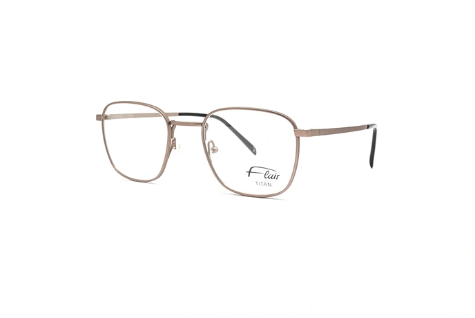 عینک طبی فلزی تیتانیوم Flair - رنگ برنزی - عکاسی وحدت - زاویه سه رخ