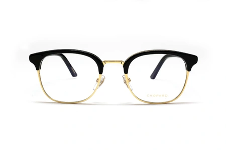عینک طبی کلاب‌مستر شوپارد با روکش طلا - Chopard VCHG59 -با بدنه مشکی و طلایی -زاویه روبرو