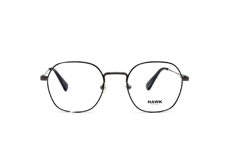 عینک طبی گرد فلزی هاوک رنگ نقره ای - عکاسی وحدت - عکس از زاویه رو به رو