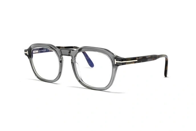 عینک طبی چندضلعی بلوکنترل شیشه‌ای تام‌فورد - سه‌رخ