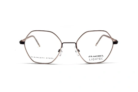 عینک طبی چندضلعی زنانه لایتک با بدنه رزگلد - روبرو