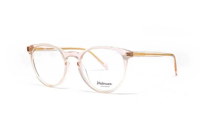 عینک طبی گربه‌ای هیکمن با بدنه شیشه‌ای شامپاینی - سه‌رخ