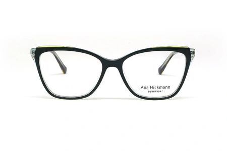 عینک طبی پروانه‌ای آناهیکمن با بدنه سبز و مشکی - روبرو