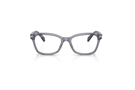 عینک طبی بچگانه ری بن فریم استات مربعی رنگ حدقه ها طوسی آبی شفاف و دسته ها آبی و طوسی هاوانا - عکس از زاویه روبرو