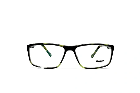 عینک طبی مردانه مستطیلی کائوچویی هاوک رنگ مشکی - عکاسی وحدت - عکس از زاویه رو به رو