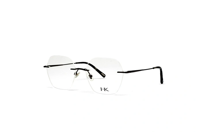 عینک طبی چندضلعی گریف هاوک رنگ شیشه ای - عکاسی وحدت - عکس از زاویه سه رخ 