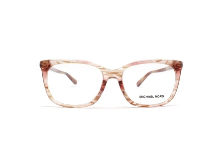 عینک طبی زنانه مربعی رنگ صورتی کائوچویی مایکل کورس - عکاسی وحدت - زاویه رو به رو