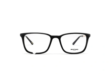 عینک طبی کائوچویی فریم مربعی موستانگ رنگ مشکی - عکاسی وحدت - عکس از زاویه رو به رو