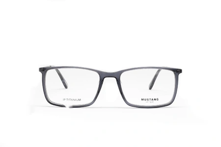 عینک طبی کائوچویی فریم مربعی موستانگ رنگ طوسی - عکاسی وحدت - عکس از زاویه رو به رو