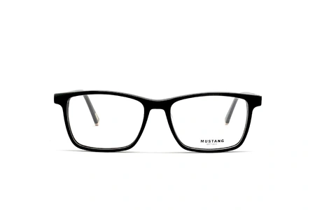 عینک طبی کائوچویی فریم مربعی موستانگ رنگ مشکی - عکاسی وحدت - عکس از زاویه رو به رو