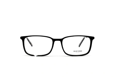 عینک طبی کائوچویی فریم مربعی موستانگ رنگ مشکی - عکاسی وحدت - عکس از زاویه رو به رو