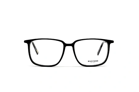 عینک طبی فریم کائوچویی مربعی موستانگ رنگ مشکی - عکاسی وحدت - عکس از زاویه رو به رو