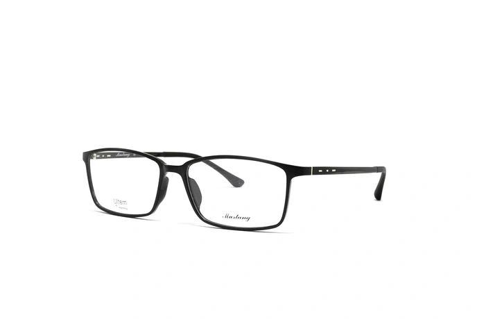 عینک طبی کائوچویی فریم مستطیلی موستانگ رنگ مشگی - عکاسی وحدت - عکس از زاویه سه رخ