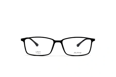 عینک طبی کائوچویی فریم مستطیلی موستانگ رنگ مشگی - عکاسی وحدت - عکس از زاویه رو به رو