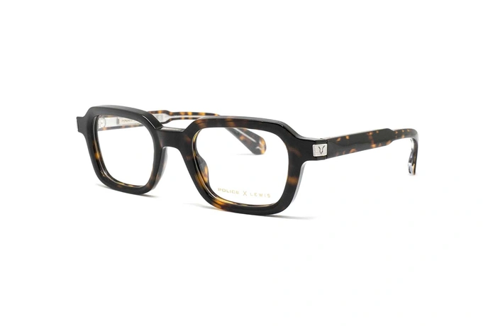 عینک طبی 6ضلعی پلیس لوییس همیلتون با بدنه قهوه‌ای هاوانا - سه‌رخ