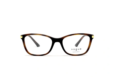  عینک طبی زنانه کائوچویی وگ فریم گربه ای رنگ قهوه ای هاوانا - عکاسی وحدت - عکس از زاویه رو به رو