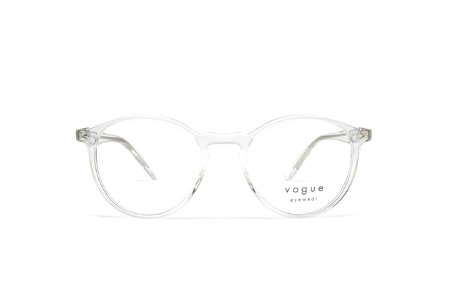 عینک طبی کائوچویی وگ فریم گرد رنگ شیشه ای - عکاسی وحدت - عکس از زاویه رو به رو