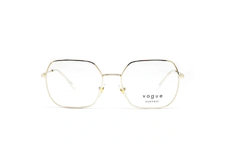 عینک طبی فلزی وگ فریم مربعی رنگ طلایی - عکاسی وحدت - عکس از زاویه رو به رو