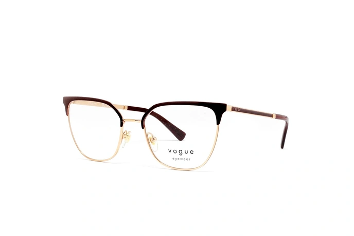 عینک طبی فلزی وگ فریم پروانه ای رنگ قرمز - عکاسی وحدت - عکس از زاویه سه رخ 