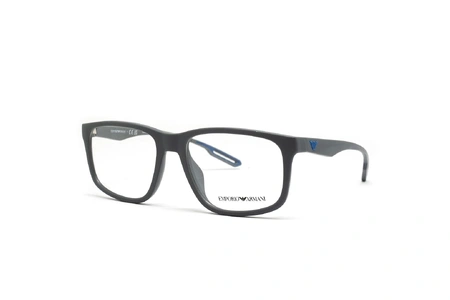 عینک طبی امپریو آرمانی مردانه فریم کائوچویی مربعی ای رنگ طوسی - عکاسی وحدت -  عکس از زاویه سه رخ