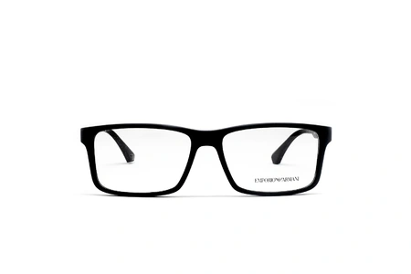 عینک طبی امپریو آرمانی کائوچویی مستطیل رنگ مشکی - عکاسی وحدت -  عکس از زاویه رو به رو