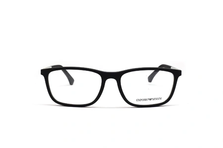 عینک طبی امپریو آرمانی کائوچویی بیضی رنگ مشکی  - عکاسی وحدت -  عکس از زاویه رو به رو